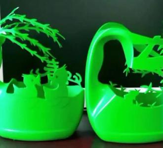 洗衣液瓶子制作花盆天鹅花盆